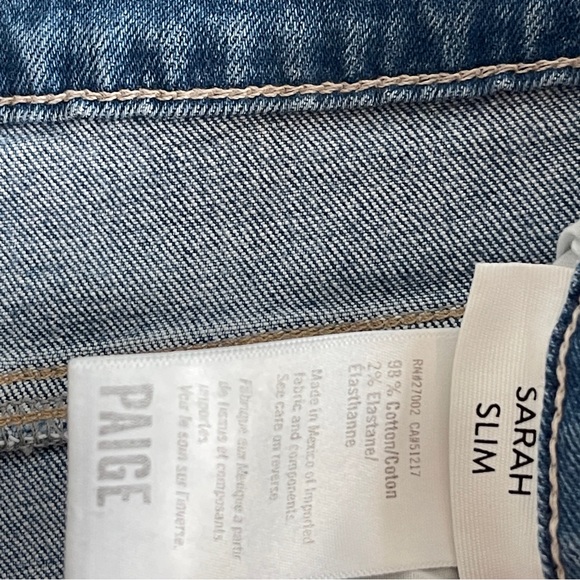 Paige Sarah Slim Capulet Destructed Jeans, Size 27 - Picture 16 of 16